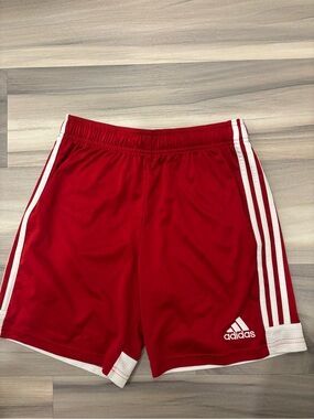 adidas Red Training Shorts with White Logo